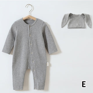 帽子付き リブうさぎちゃんロンパース 60cm~90cm