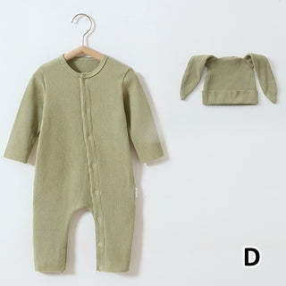帽子付き リブうさぎちゃんロンパース 60cm~90cm