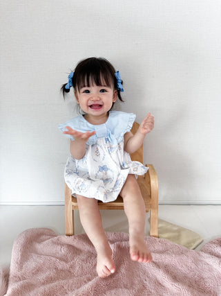 ブルーリボンショルダーロンパース 60㎝~90㎝