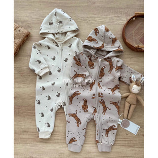 ジップアップデザインパーカーロンパースA 60cm~90cm