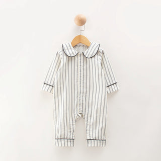 クラシック襟付きコットンロンパース 60cm~100cm