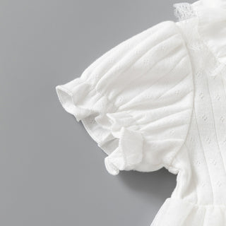 コットンホワイトロンパース 59cm~90cm