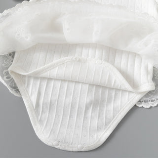 コットンホワイトロンパース 59cm~90cm