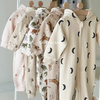 ジップアップデザインパーカーロンパースA 60cm~90cm