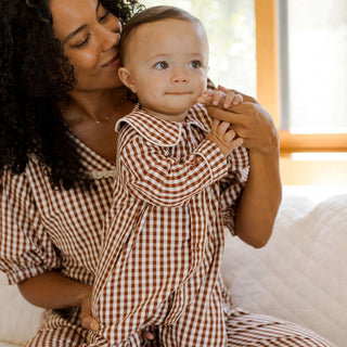 クラシック襟付きコットンロンパース 60cm~100cm
