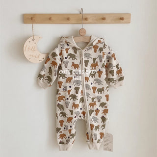 ジップアップデザインパーカーロンパースA 60cm~90cm