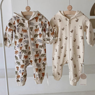 ジップアップデザインパーカーロンパースA 60cm~90cm