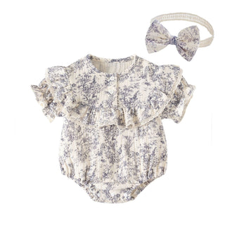 〈ヘアバンド付〉トワルドジュイコットンロンパース 59cm~90cm