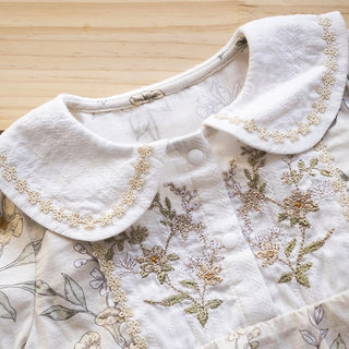 ステッチシックフラワーロンパース 60㎝~90㎝