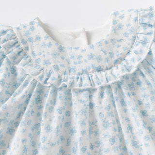 ブルーフラワーワンピース 59cm~90cm