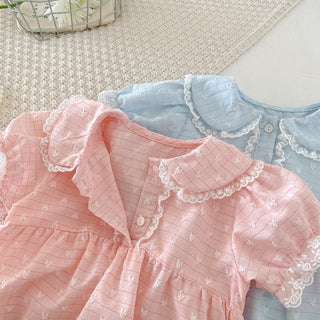 ラブリー透かしハートロンパース 60㎝~90㎝