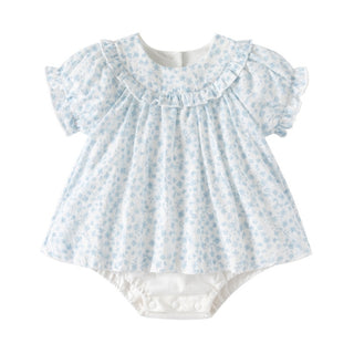 ブルーフラワーワンピース 59cm~90cm