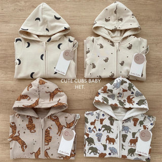 ジップアップデザインパーカーロンパースA 60cm~90cm