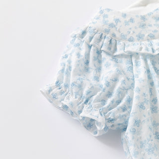 ブルーフラワーワンピース 59cm~90cm