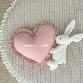 【K】【名入れ刺繍】レースハートクッション