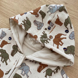 ジップアップデザインパーカーロンパースA 60cm~90cm