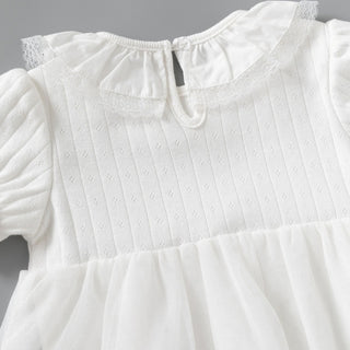 コットンホワイトロンパース 59cm~90cm