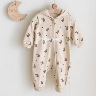 ジップアップデザインパーカーロンパースA 60cm~90cm