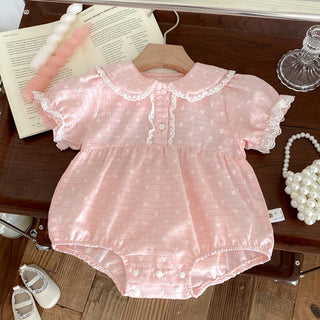 ラブリー透かしハートロンパース 60㎝~90㎝