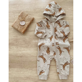 ジップアップデザインパーカーロンパースA 60cm~90cm