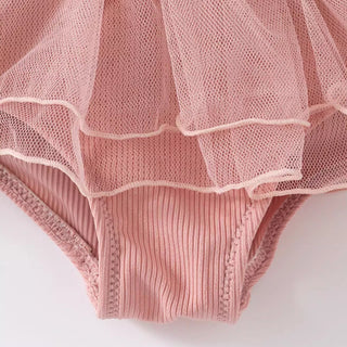 【帽子付き】リボンフリルスイムウェア 90cm~140cm