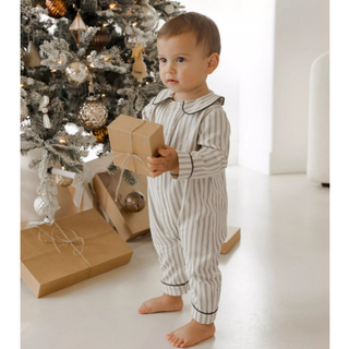 クラシック襟付きコットンロンパース 60cm~100cm