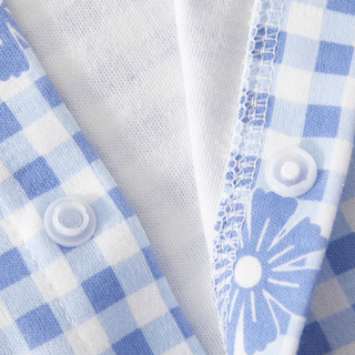 チェックフラワーロンパース 60cm~90cm