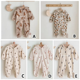 ジップアップデザインパーカーロンパースA 60cm~90cm