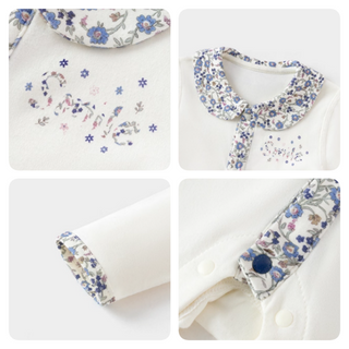 コットンフラワーロンパース 59cm~90cm