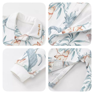 フォックスパターンロンパース 60cm~80cm