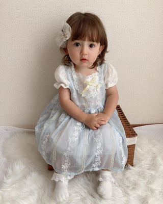 ブルーレースワンピース80〜130cm