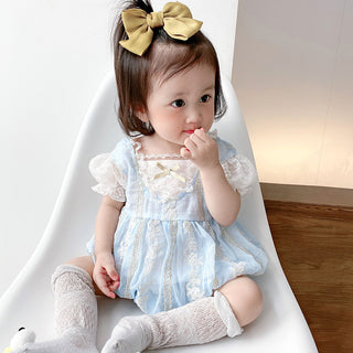 ブルーレースロンパース59〜90cm