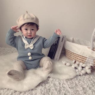 【即納商品】セーラーニットロンパース66〜90cm