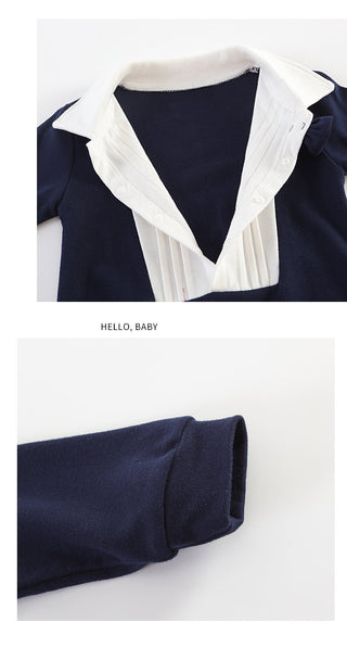 ネイビーリボンロンパース