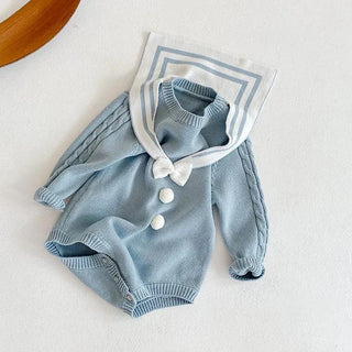 【即納商品】セーラーニットロンパース66〜90cm