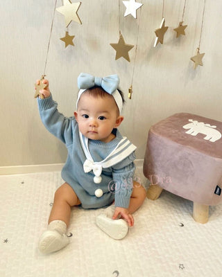 【即納商品】セーラーニットロンパース66〜90cm