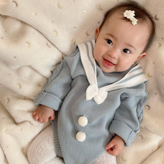 【即納商品】セーラーニットロンパース66〜90cm