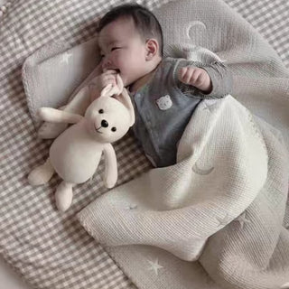 コットン100% グレージュブランケット