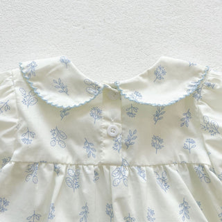 フレンチブルースモッキングワンピース66㎝〜100㎝