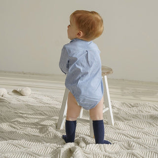 ストライプシャツロンパース70~100cm