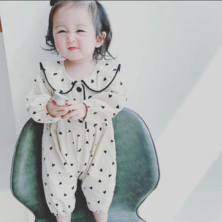 【即納商品】フレンチハートロンパース66〜100cm