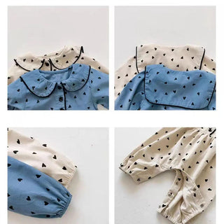 【即納商品】フレンチハートロンパース66〜100cm