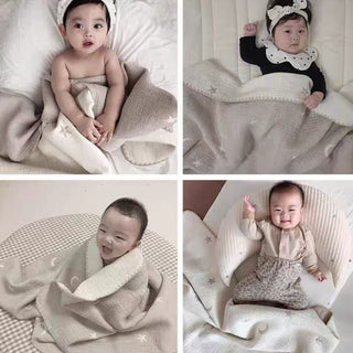 コットン100% グレージュブランケット