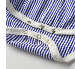 ストライプシャツロンパース70~100cm