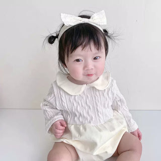 丸襟ホワイトロンパース