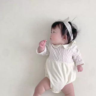 丸襟ホワイトロンパース