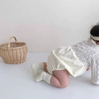 丸襟ホワイトロンパース