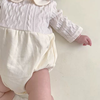 丸襟ホワイトロンパース