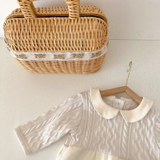 丸襟ホワイトロンパース