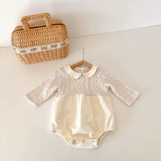 丸襟ホワイトロンパース